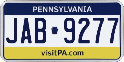 PA license plate JAB9277