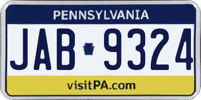 PA license plate JAB9324