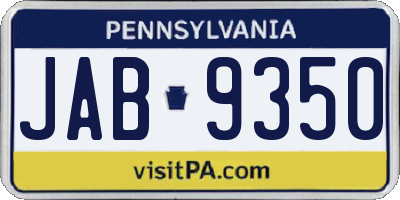 PA license plate JAB9350
