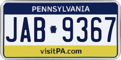 PA license plate JAB9367