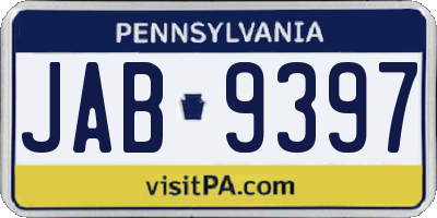 PA license plate JAB9397