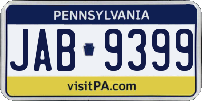 PA license plate JAB9399