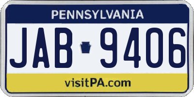 PA license plate JAB9406