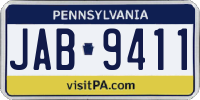 PA license plate JAB9411