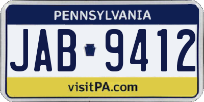 PA license plate JAB9412