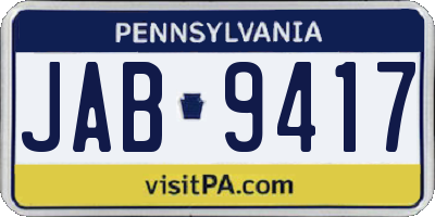 PA license plate JAB9417