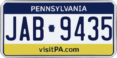 PA license plate JAB9435