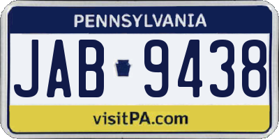 PA license plate JAB9438