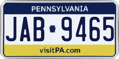 PA license plate JAB9465