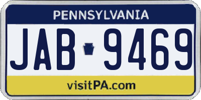 PA license plate JAB9469