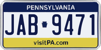 PA license plate JAB9471