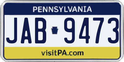 PA license plate JAB9473