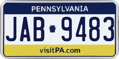 PA license plate JAB9483