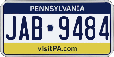 PA license plate JAB9484