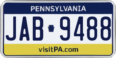 PA license plate JAB9488