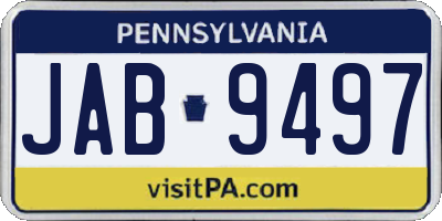 PA license plate JAB9497