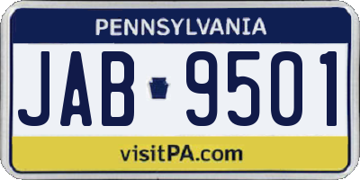 PA license plate JAB9501