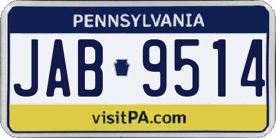 PA license plate JAB9514