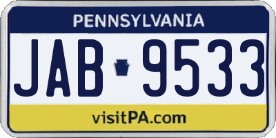 PA license plate JAB9533