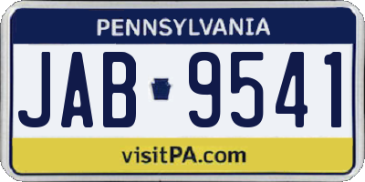 PA license plate JAB9541