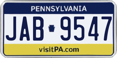PA license plate JAB9547