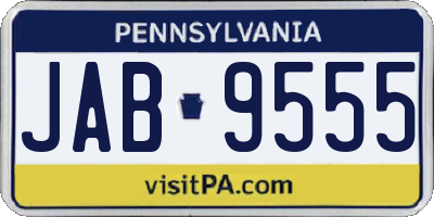 PA license plate JAB9555