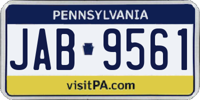 PA license plate JAB9561