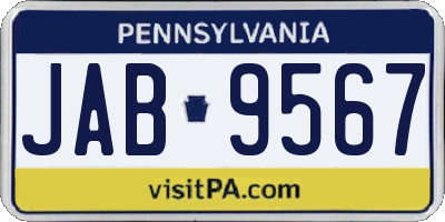 PA license plate JAB9567