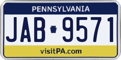 PA license plate JAB9571