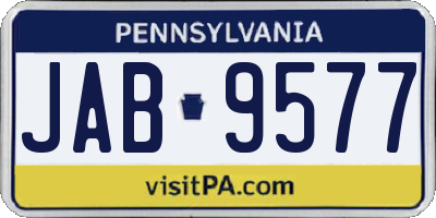 PA license plate JAB9577