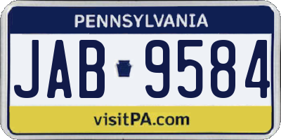 PA license plate JAB9584