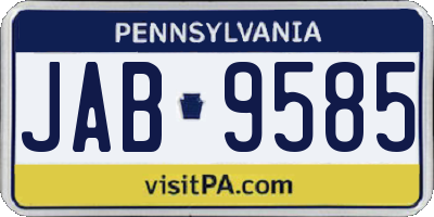 PA license plate JAB9585