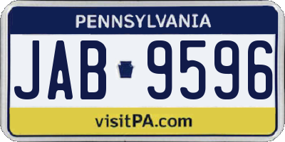 PA license plate JAB9596