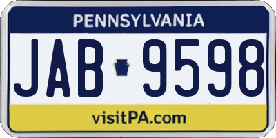 PA license plate JAB9598
