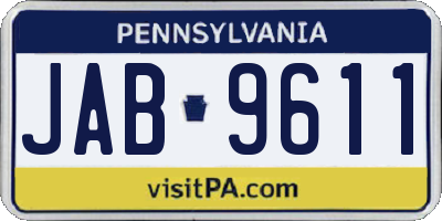 PA license plate JAB9611