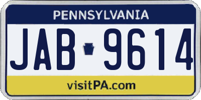 PA license plate JAB9614