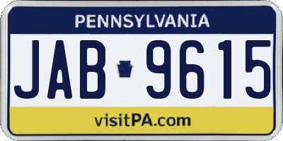 PA license plate JAB9615