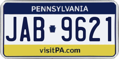 PA license plate JAB9621
