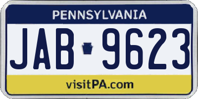 PA license plate JAB9623