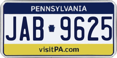 PA license plate JAB9625