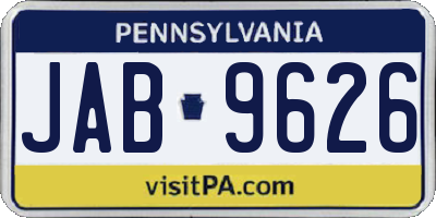 PA license plate JAB9626