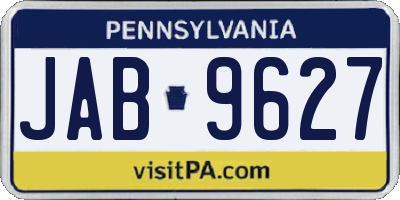 PA license plate JAB9627