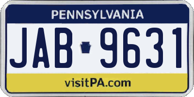 PA license plate JAB9631