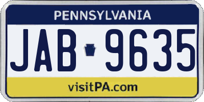 PA license plate JAB9635