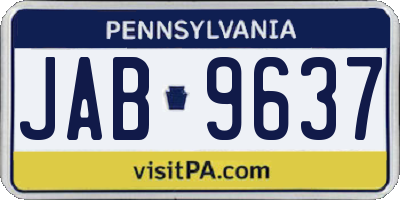 PA license plate JAB9637