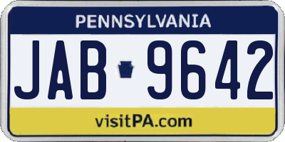 PA license plate JAB9642