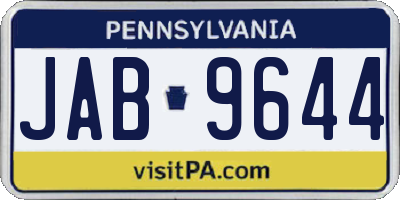 PA license plate JAB9644