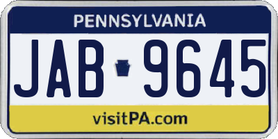 PA license plate JAB9645
