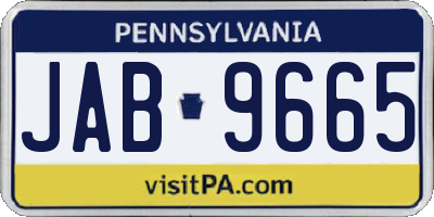 PA license plate JAB9665