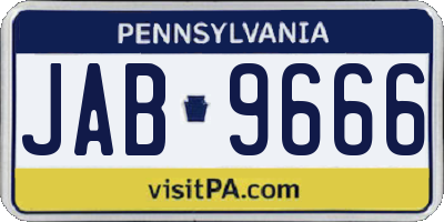 PA license plate JAB9666